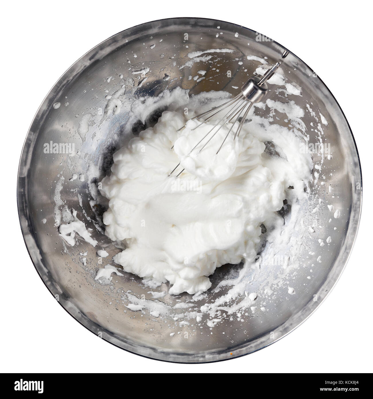 Eischnee und Schneebesen Stockfoto