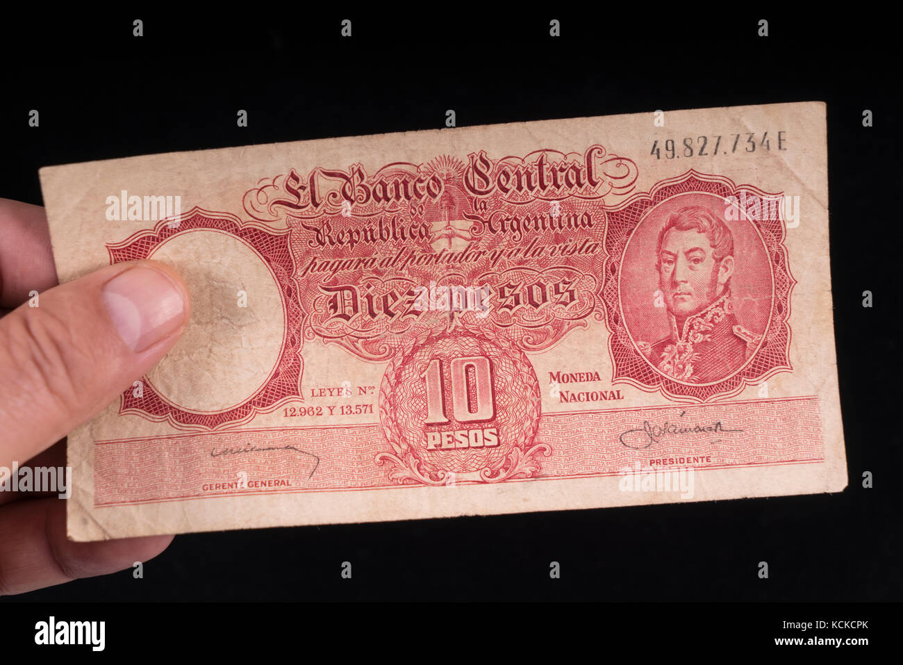 Eine alte argentinische Banknote Stockfoto