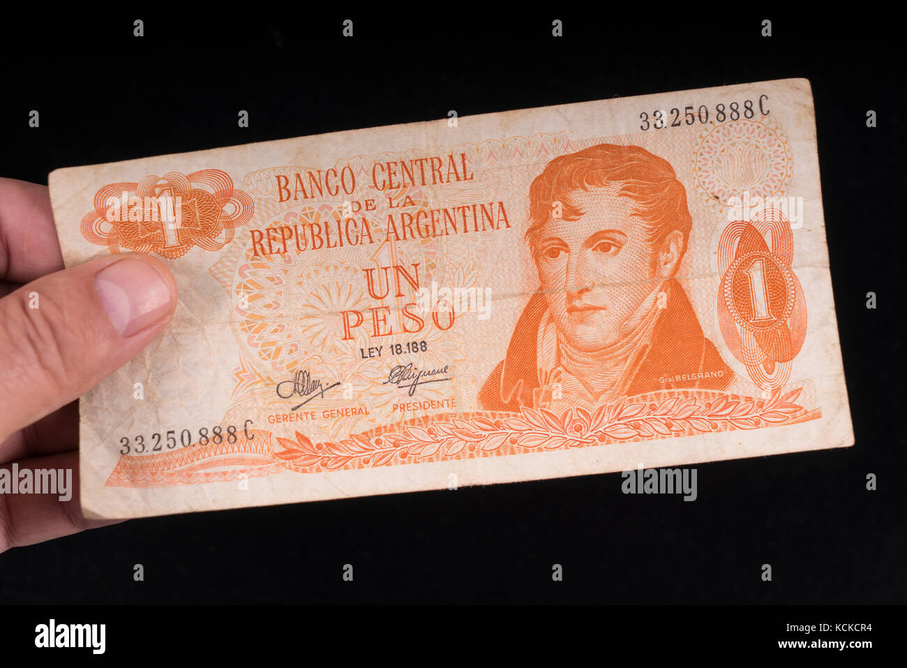 Eine alte argentinische Banknote Stockfoto