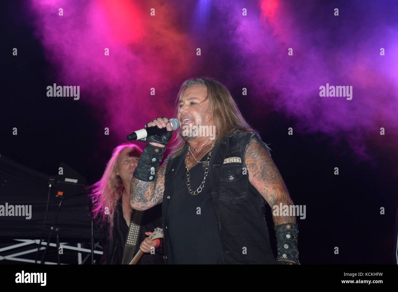 Rock Band Motley Crue Sänger Vince Neil, der während der Los Angeles flotte Woche an das Schlachtschiff uss Iowa museum September 2, 2017 in Los Angeles, Kalifornien. (Foto von Mks 1 Ronald gutridge über planetpix) Stockfoto