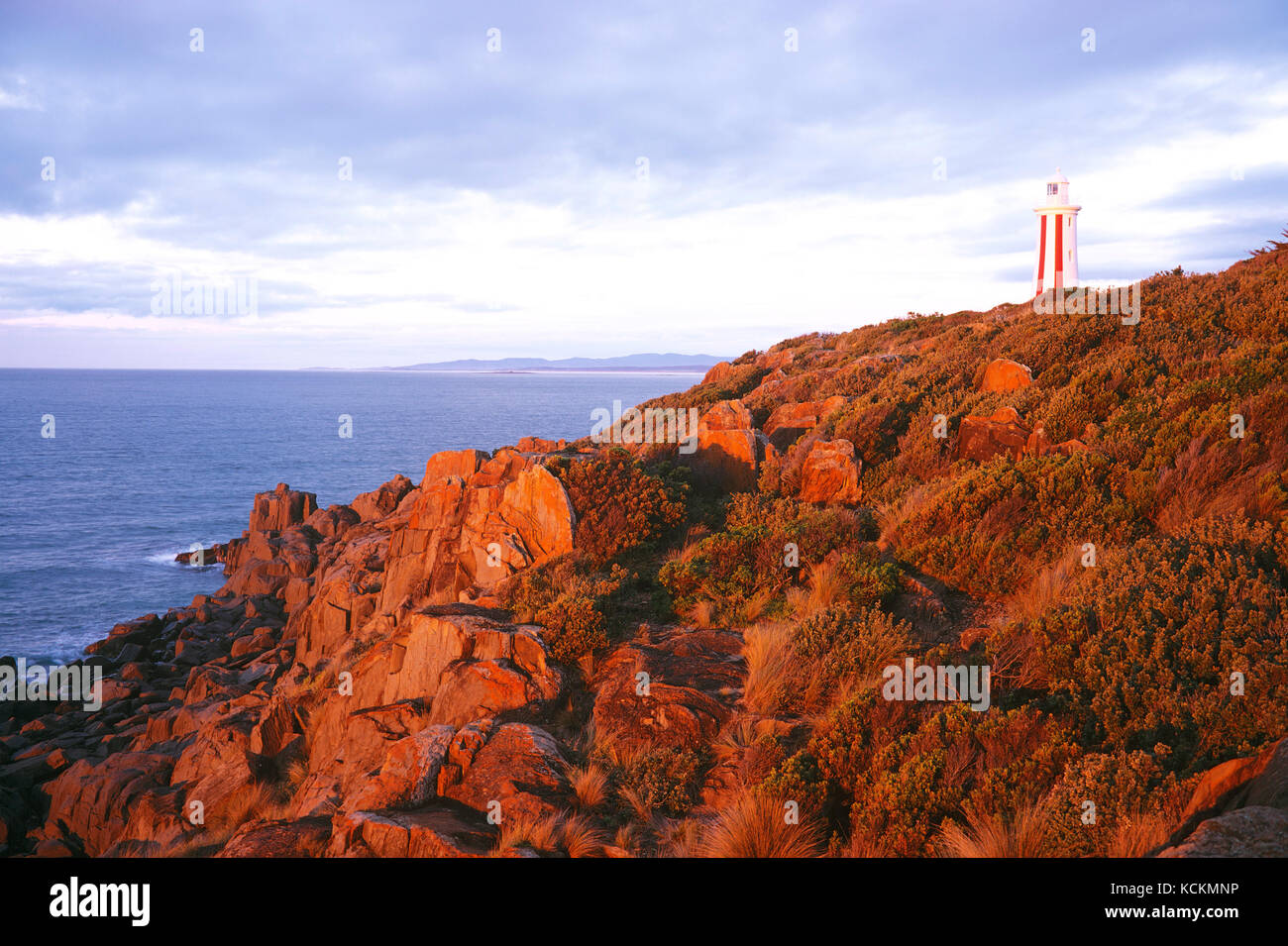 Mersey Bluff Lighthouse im Nachmittagslicht. Devonport, Tasmanien, Australien Stockfoto