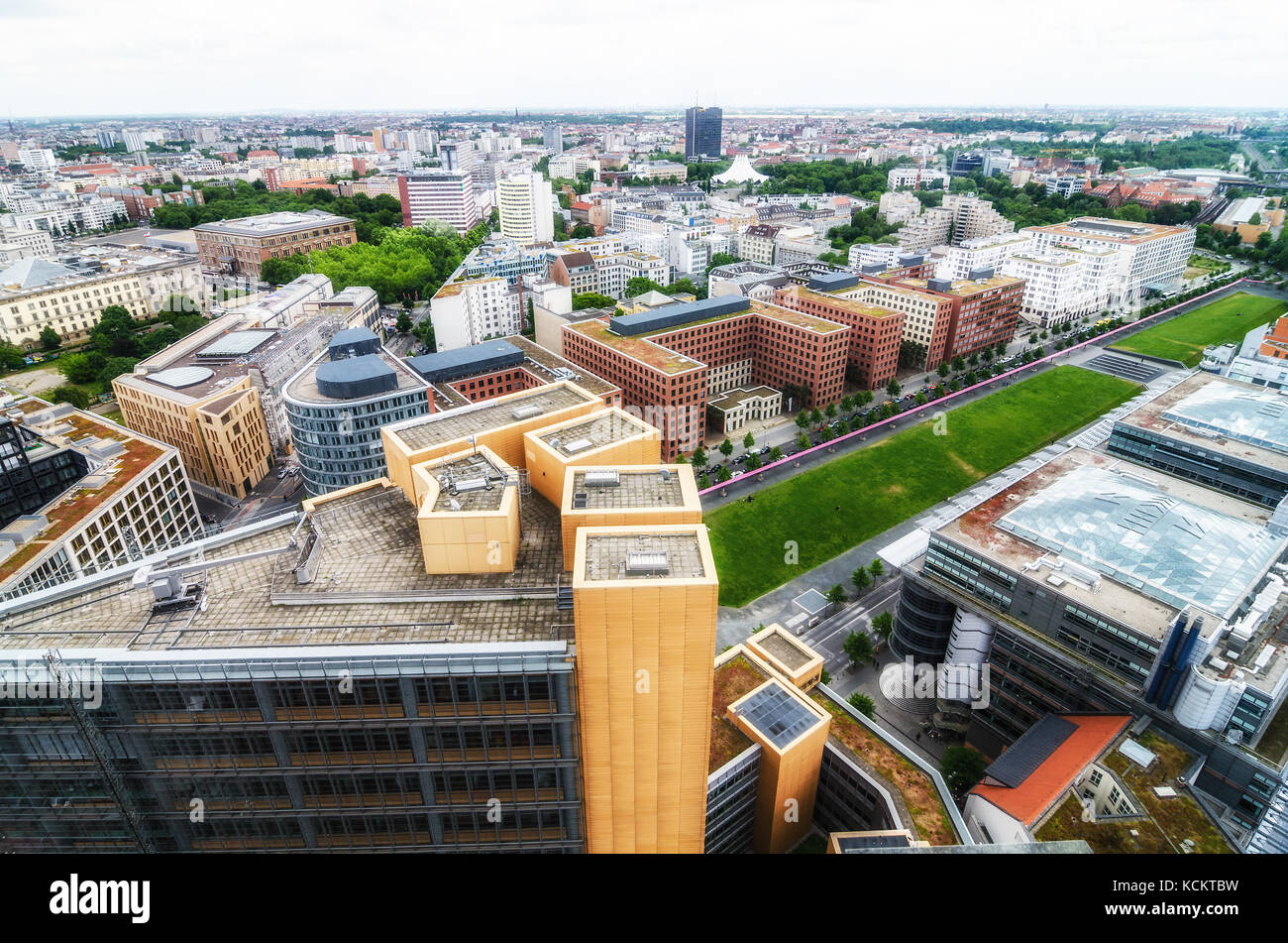 Luftbild vom Potsdamer Platz, Berlin Stockfoto