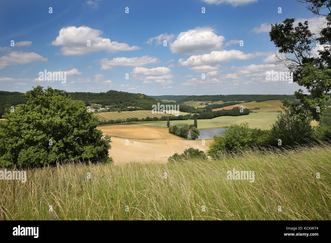 Ländliche Landschaft der Lot-et-Garonne, in der Region "Pays de Serres' Stockfoto