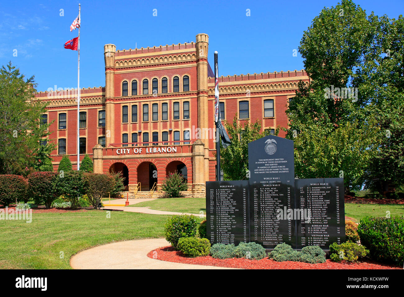 Stadt des Libanon Rathaus einmal Schloss höhen Military Academy in Libanon tn, USA Stockfoto