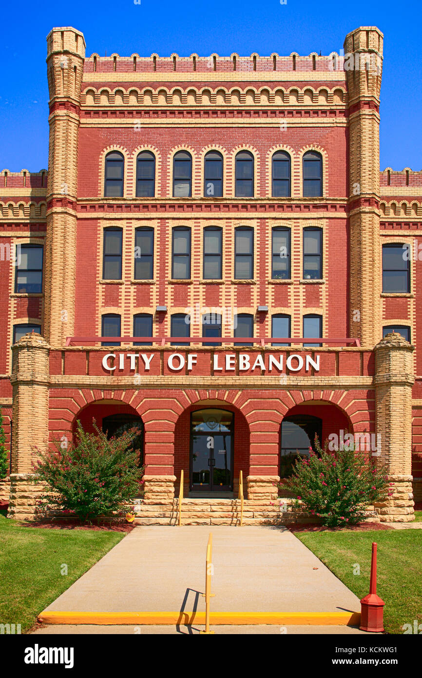City of Libanon Rathaus einst Castle Heights Military Academy in Libanon TN, USA Stockfoto