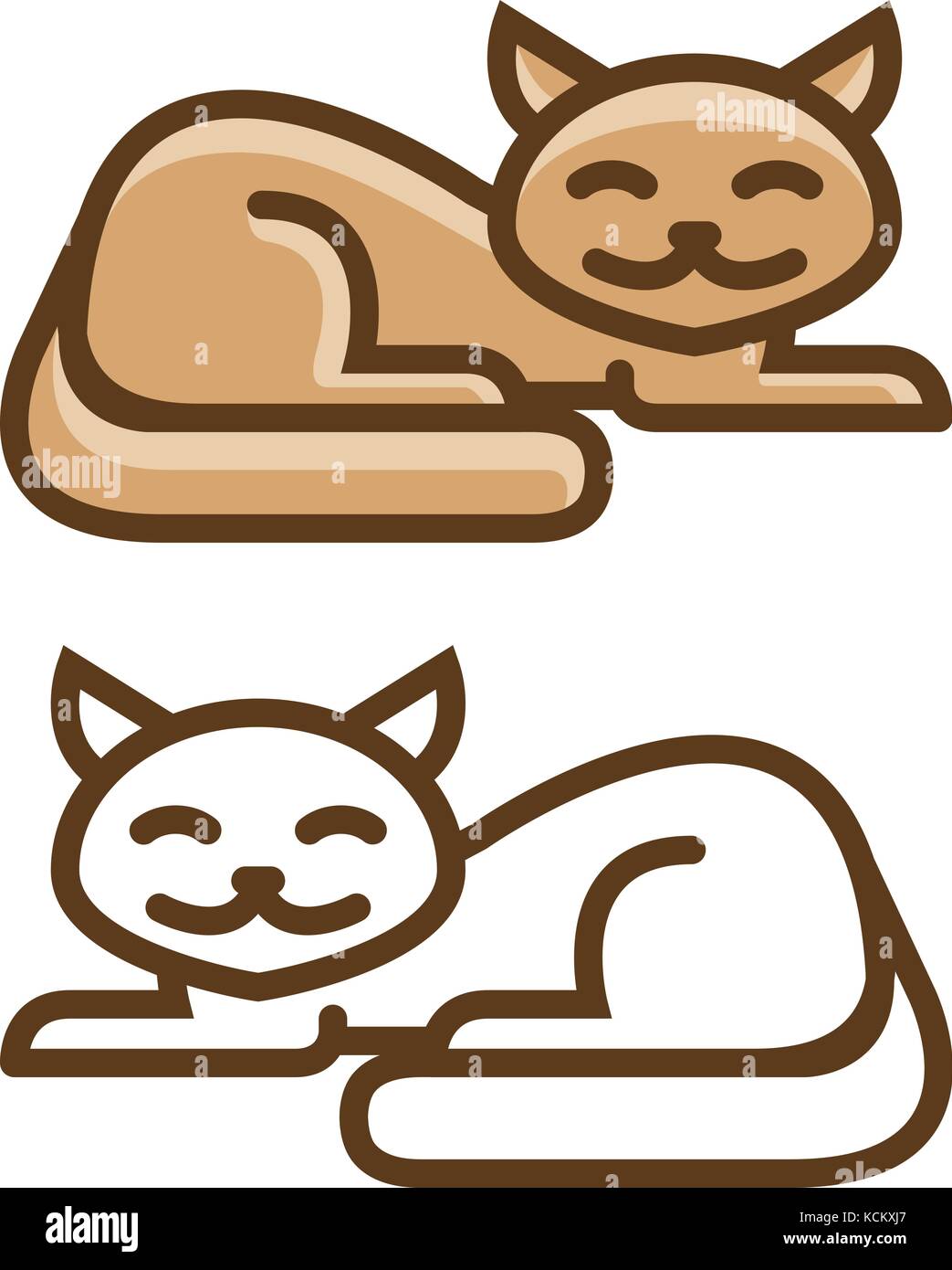 Niedliche Katze, Kätzchen-Ikone oder -Symbol. PET Shop Logo. Vektorabbildung Stock Vektor