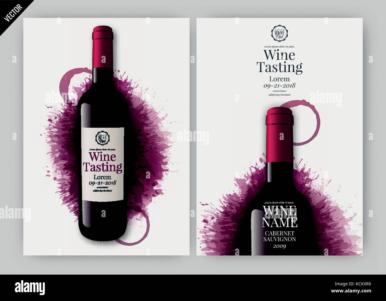 Idee für Wein Design, Produktpräsentation oder Weinprobe. Design Elemente durch die Schichten getrennt. Vector Illustration Stock Vektor
