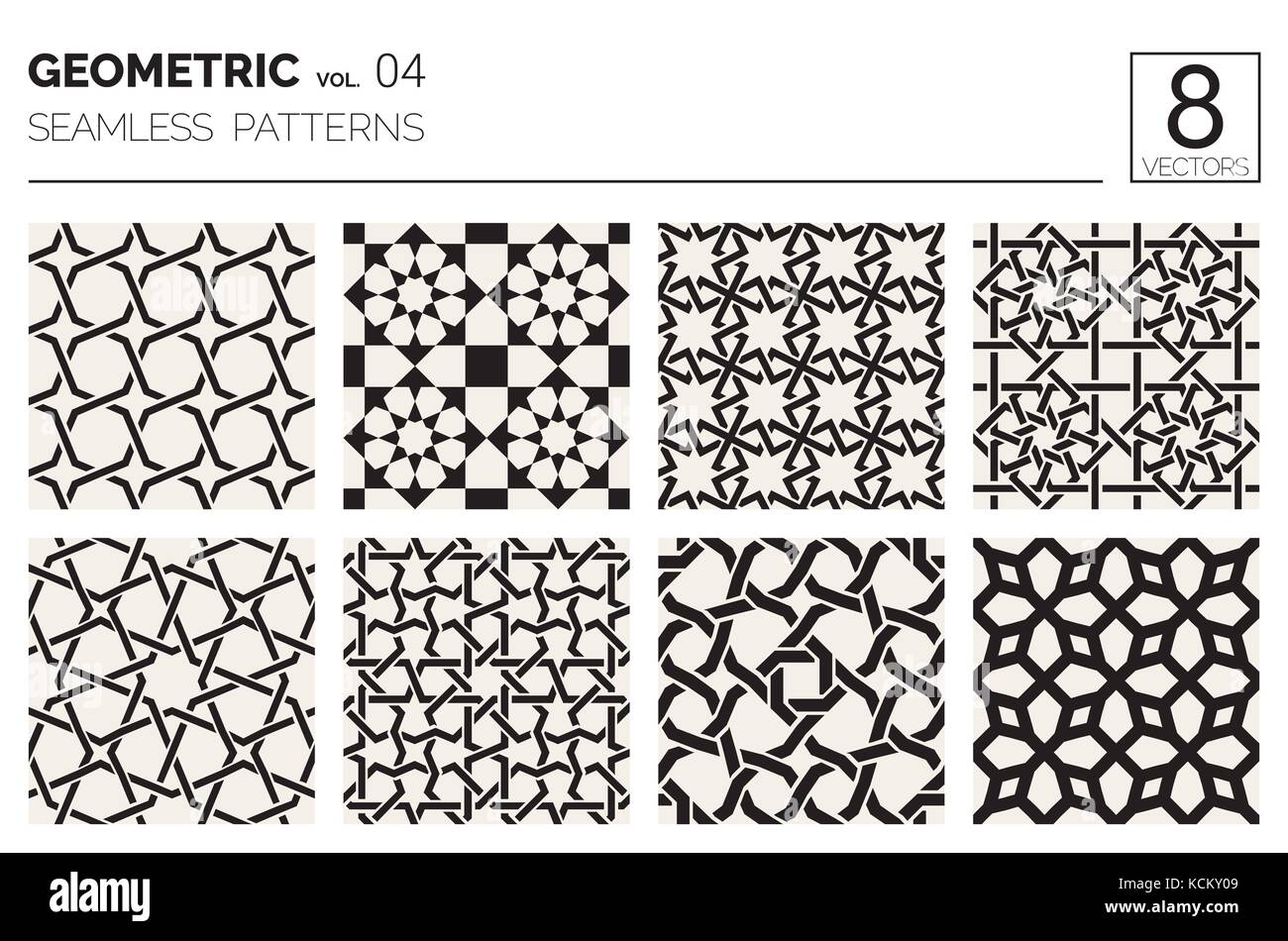 Minimale geometrische nahtlose Muster festlegen Stock Vektor