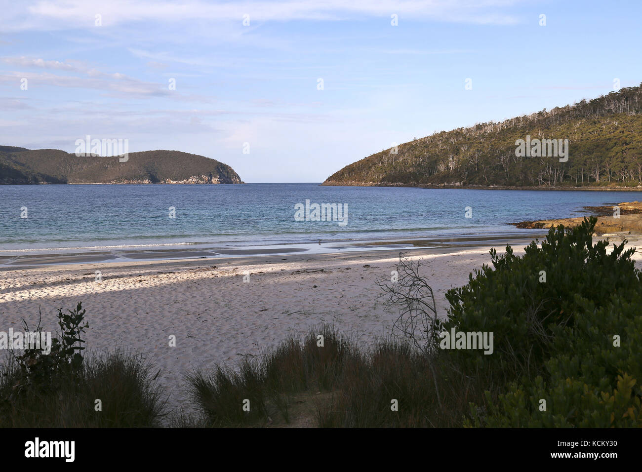 Fortescue Bay am Ende des Three Capes Track, einem viertägigen, 46 km langen Wanderweg zwischen Denmans Cove und Fortescue Bay mit einer Rückfahrt nach Ca Stockfoto