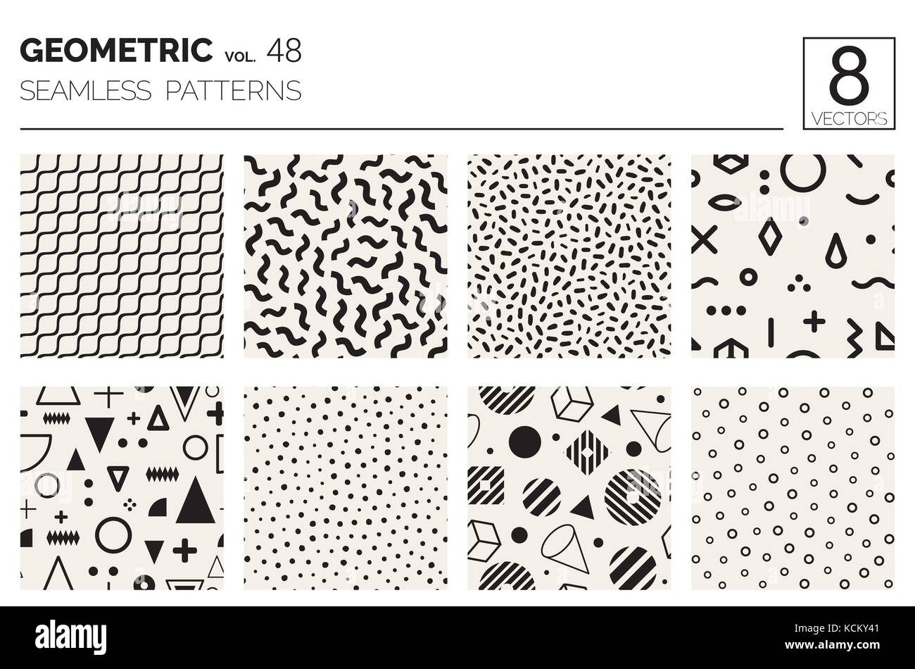Minimale geometrische nahtlose Muster festlegen Stock Vektor