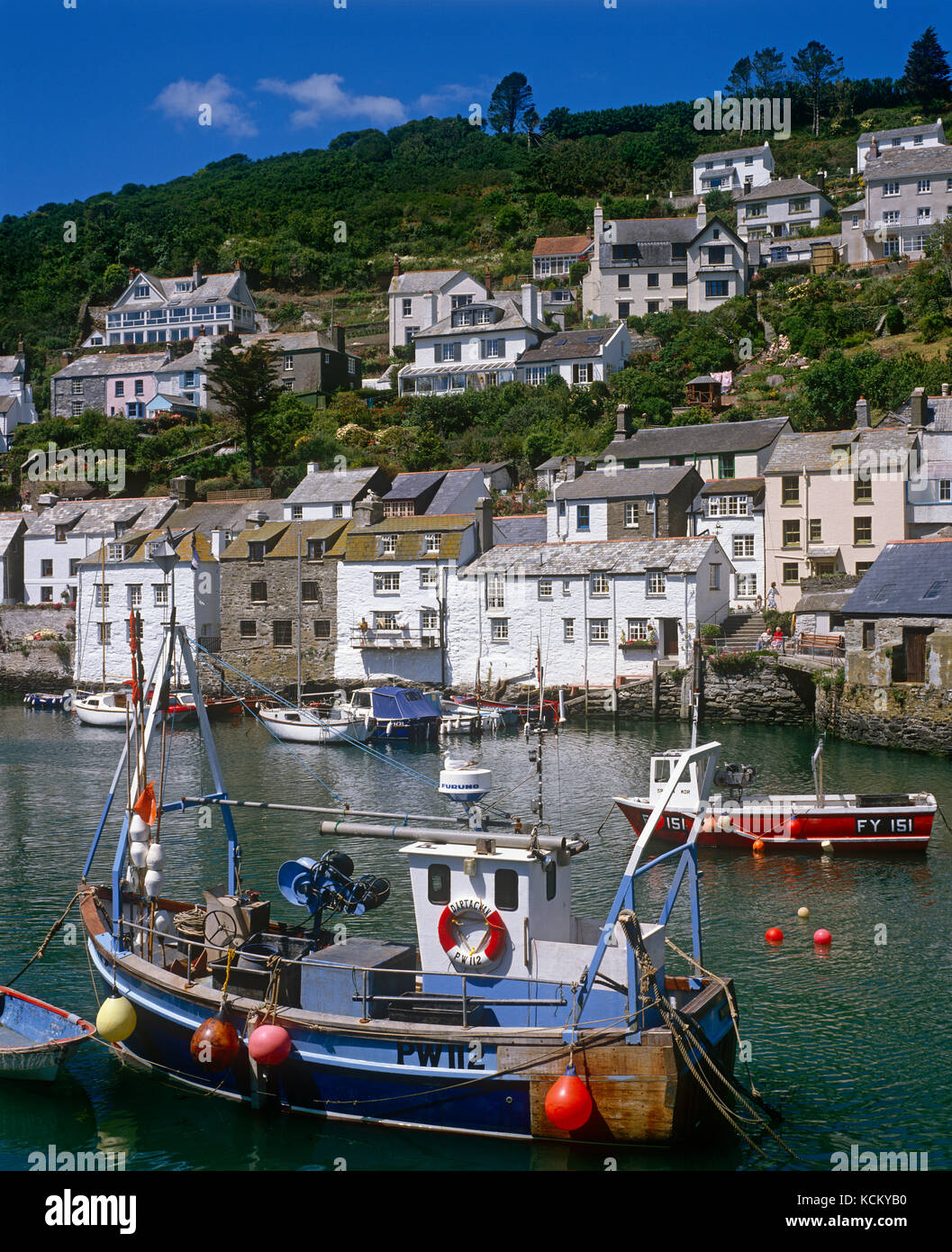 Polperro Hafen, Cornwall, England, UK. Stockfoto