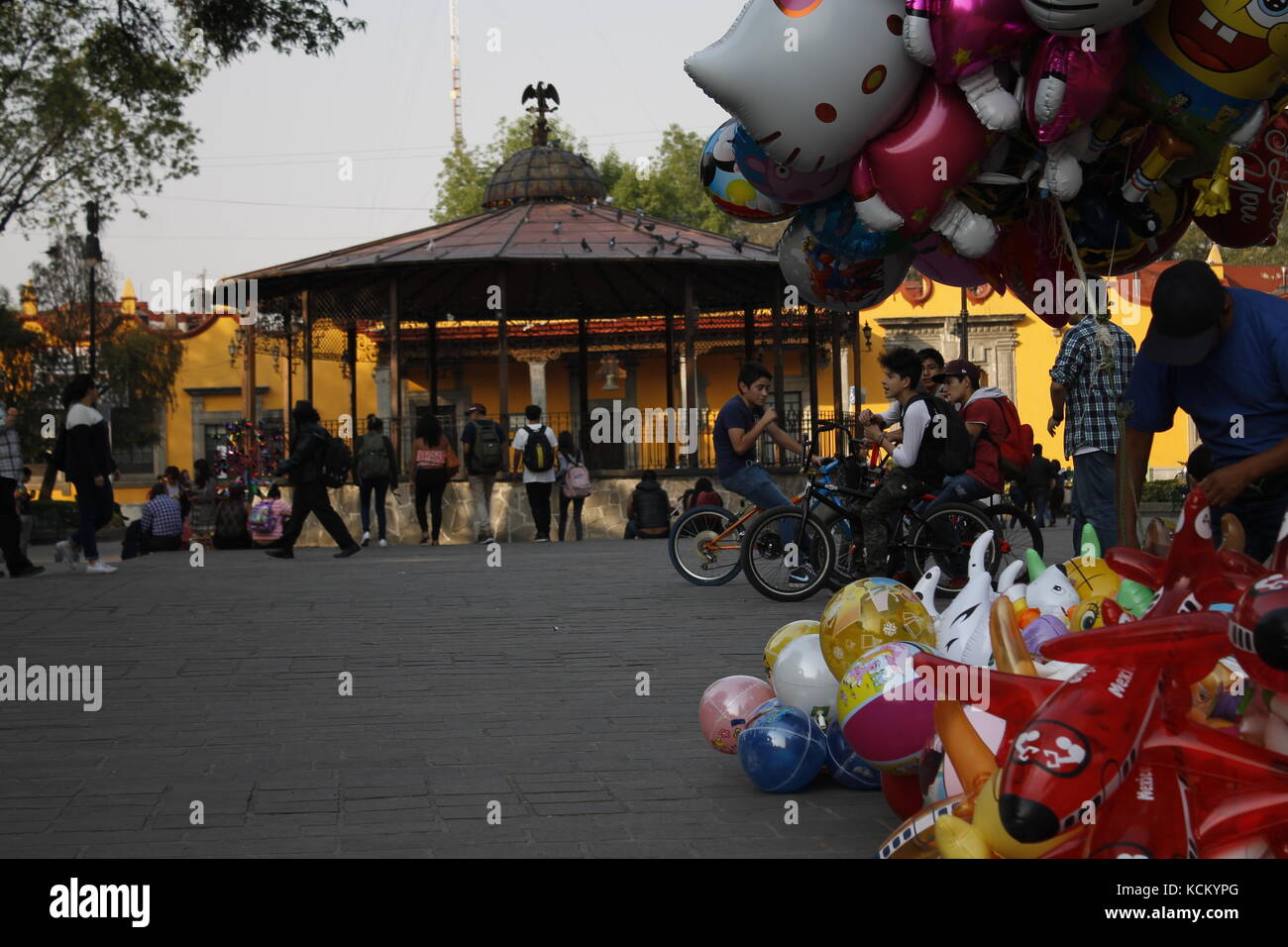 Coyoacán, Mexiko. Das historische Zentrum von Coyoacan, eine traditionelle und historische Kneibschaft im Süden von Mexiko-Stadt Stockfoto