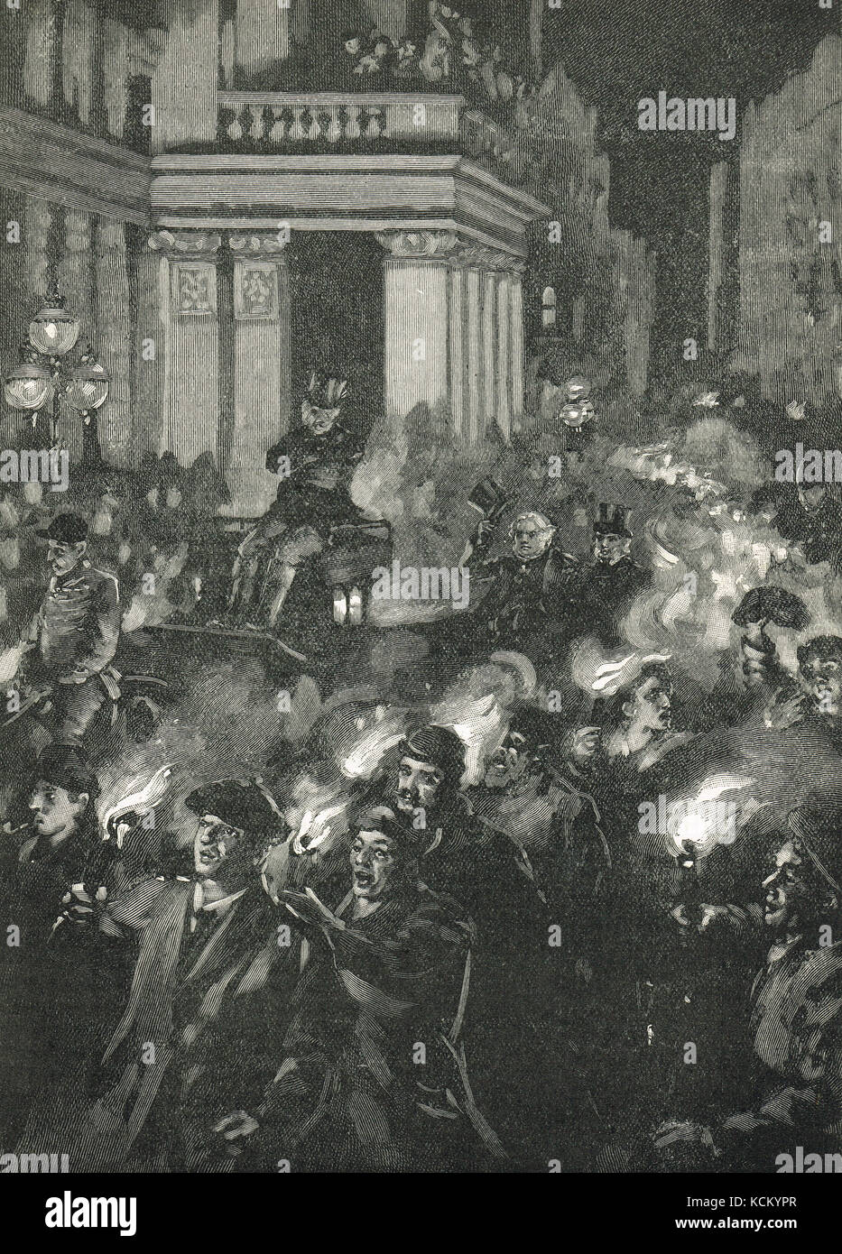 John Bright Fackelprozession in Birmingham 1883, anlässlich des 25-jährigen Bestehens des Parlamentsabgeordneten von Birmingham Stockfoto