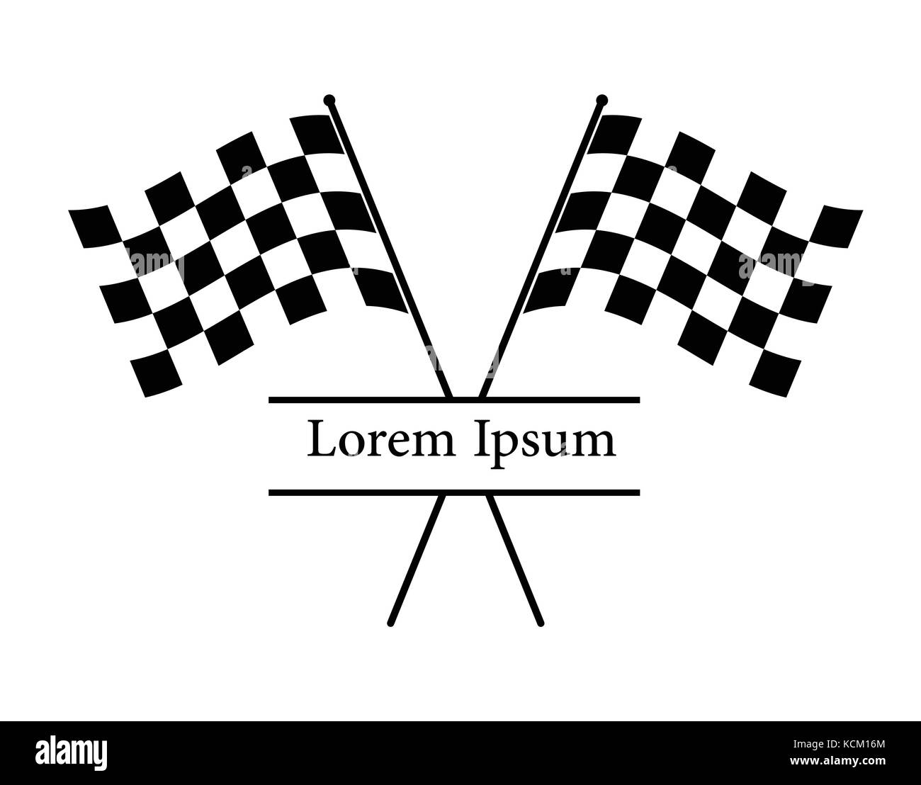 Kreuzung überprüft Racing Flags auf weißem Hintergrund, Vorlage für Banner-Vector Illustration Stock Vektor