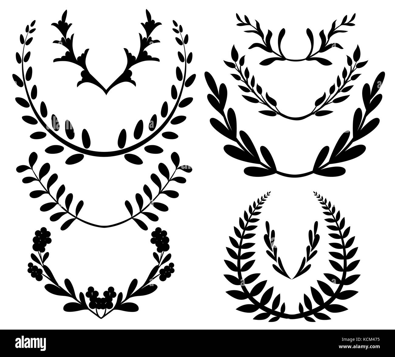 Mit floralen Elementen und hinterlässt. Dekorative elemente für Ihr Design. Blätter, wirbelt, floral flache Design Vector Illustration. Webseite ein Stock Vektor