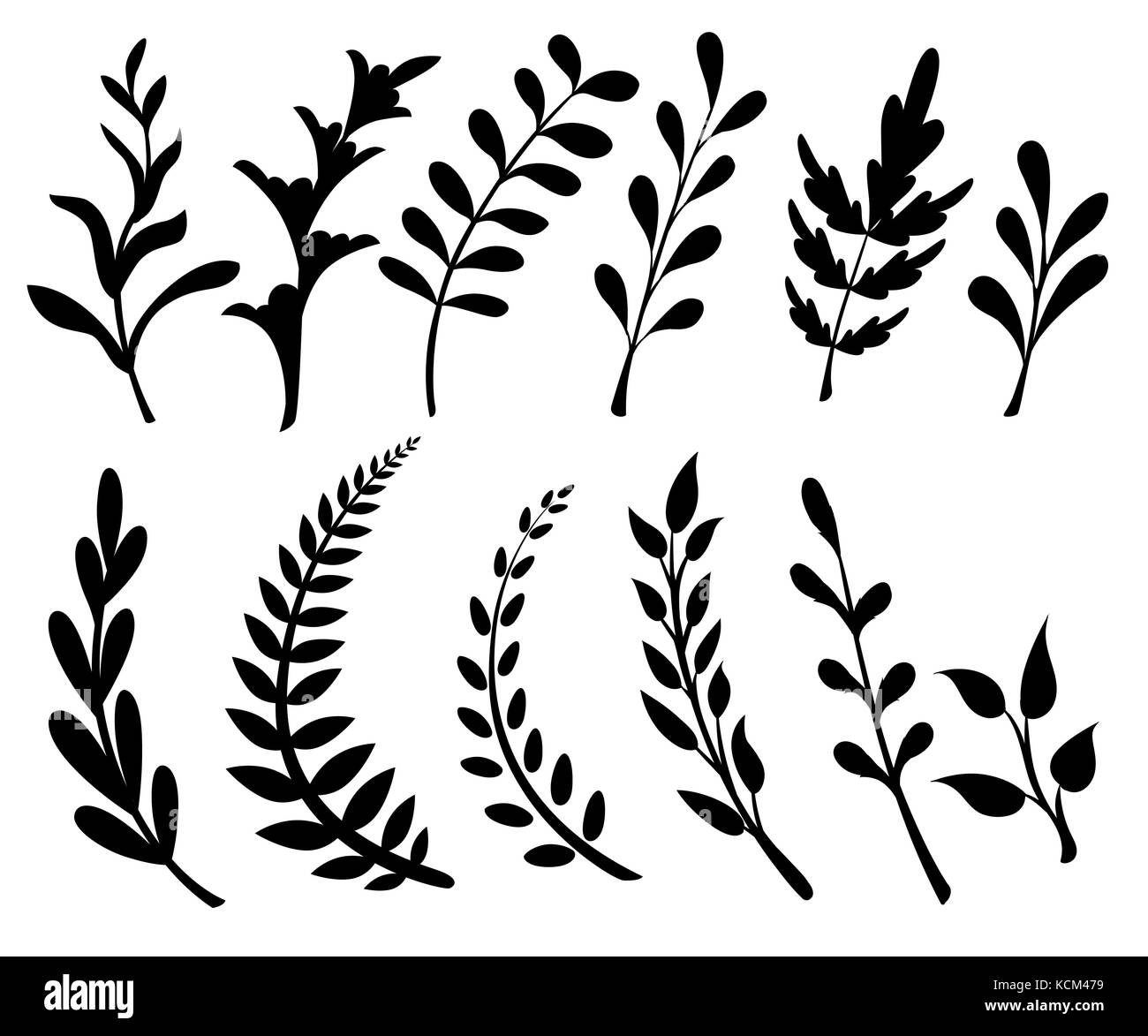 Mit floralen Elementen und hinterlässt. Dekorative elemente für Ihr Design. Blätter, wirbelt, floral flache Design Vector Illustration. Webseite ein Stock Vektor