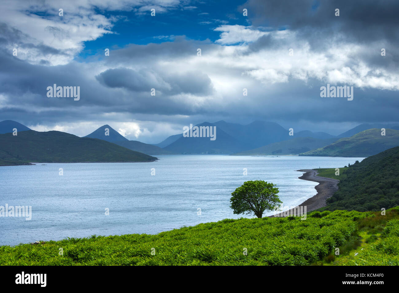 Die Berge von Skye von North Fearns, Isle of Raasay, Schottland, Großbritannien Stockfoto