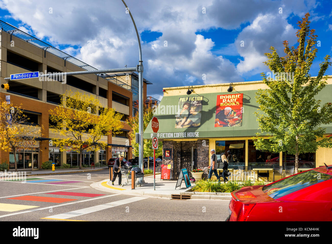 Pulp Fiction Café und Buchhandlung, Kelowna, Okanagan Region, British Columbia, Kanada. Stockfoto