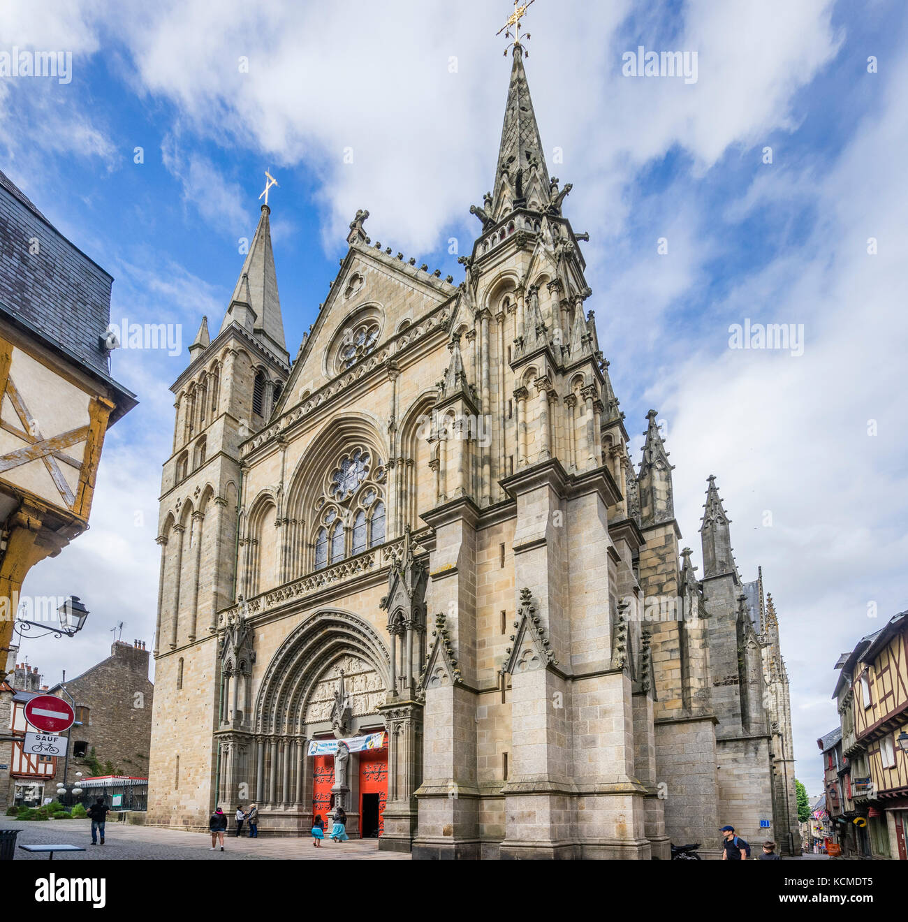 Frankreich, Bretagne, Morbihan, Vannes, Fassade der gotischen Kathedrale von Vannes (Cathédrale Saint-Pierre de Vannes) Stockfoto