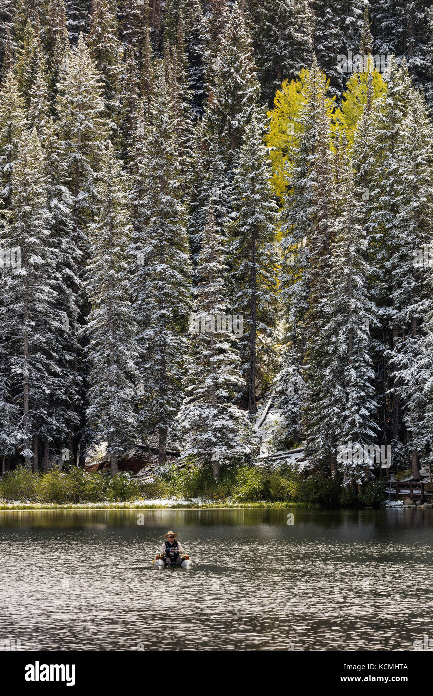 Fischer, Silver Lake, Big Cottonwood Canyon, Utah Stockfoto
