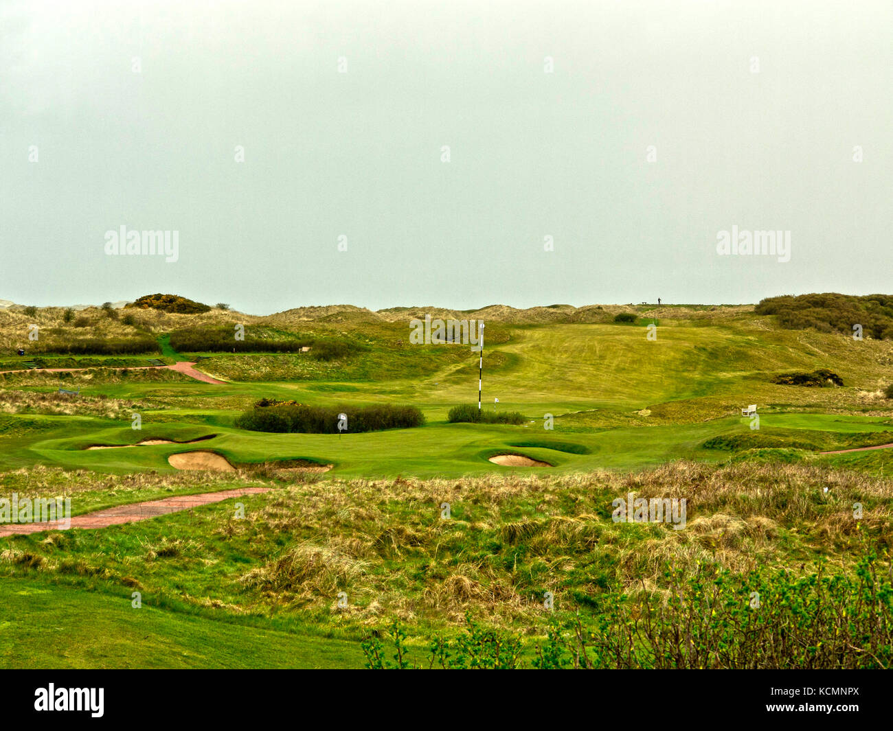 11. Loch im Royal Portrush Golf Club, Austragungsort der Open Golf Championship 2019 Stockfoto