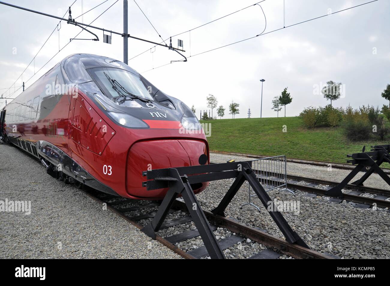 Der Hochgeschwindigkeitszug "Pendolino" von Alstom produziert für den italienischen private Eisenbahngesellschaft ntv Italo Stockfoto