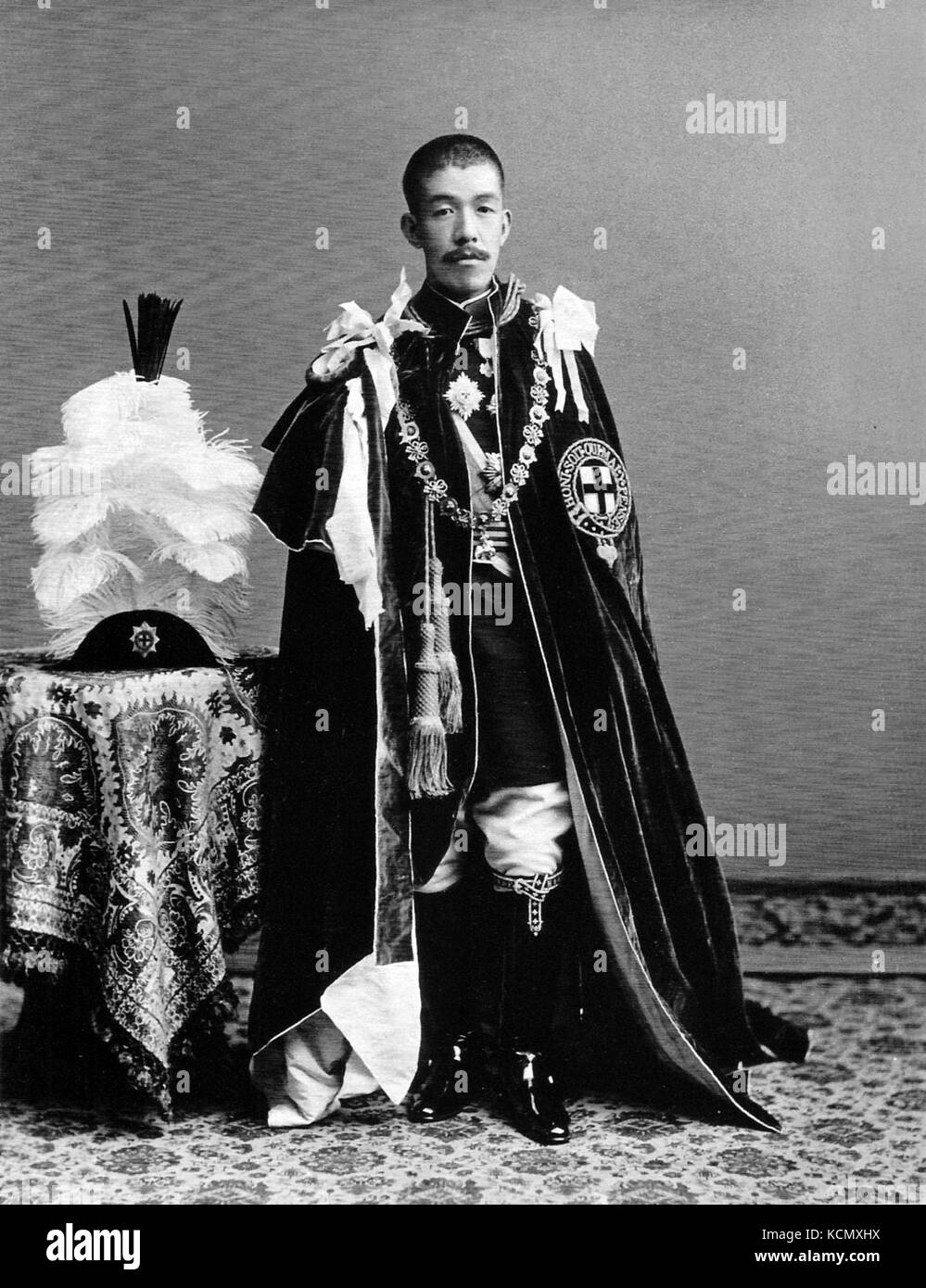 Kaiser Taisho die Reihenfolge der Strumpfband Stockfoto