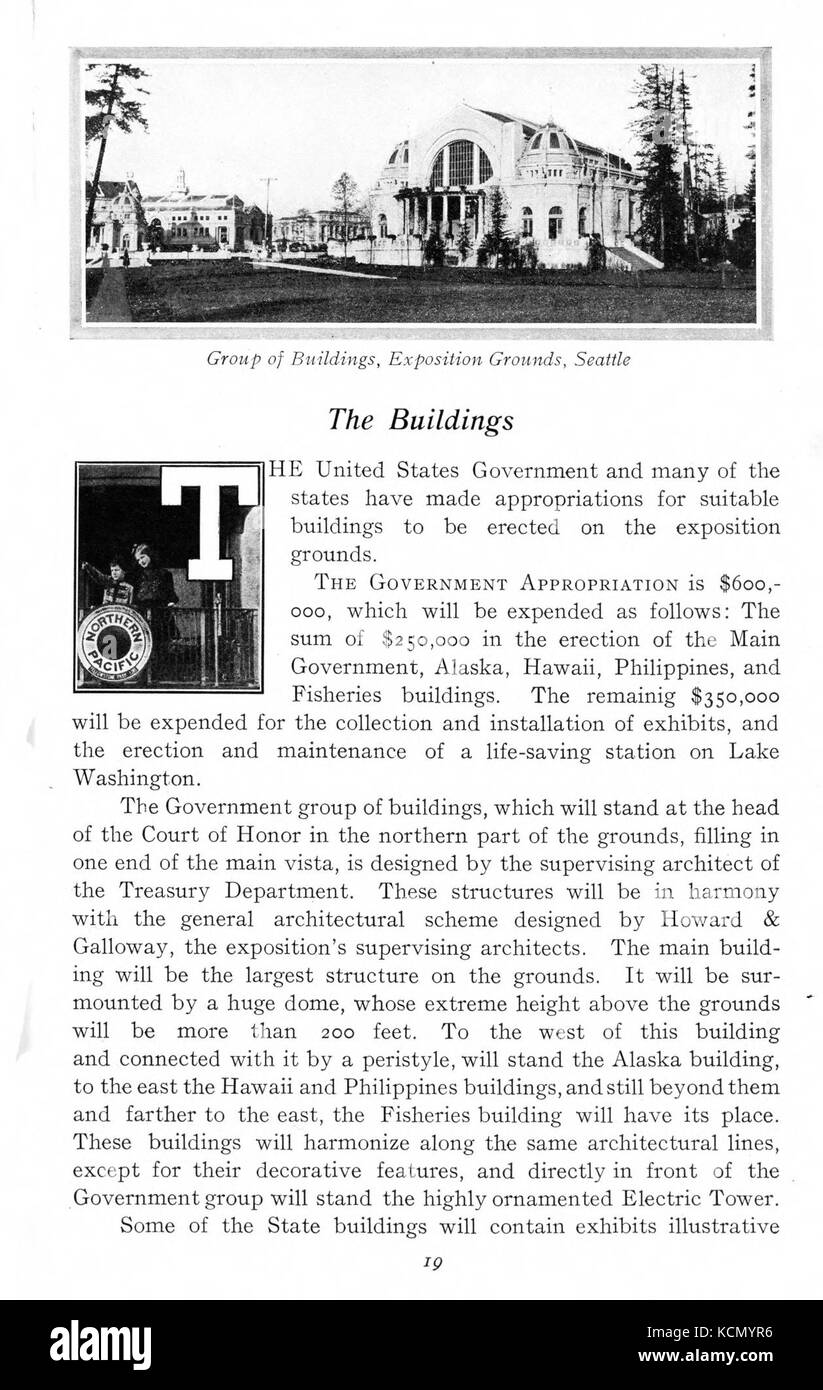 Alaska Yukon Pacific Exposition Seattle, 1. Juni Oktober 16, 1909 Seite 19 Stockfoto