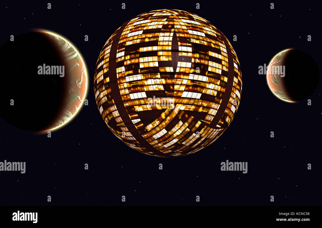 Ein dyson Sphere System Stockfoto