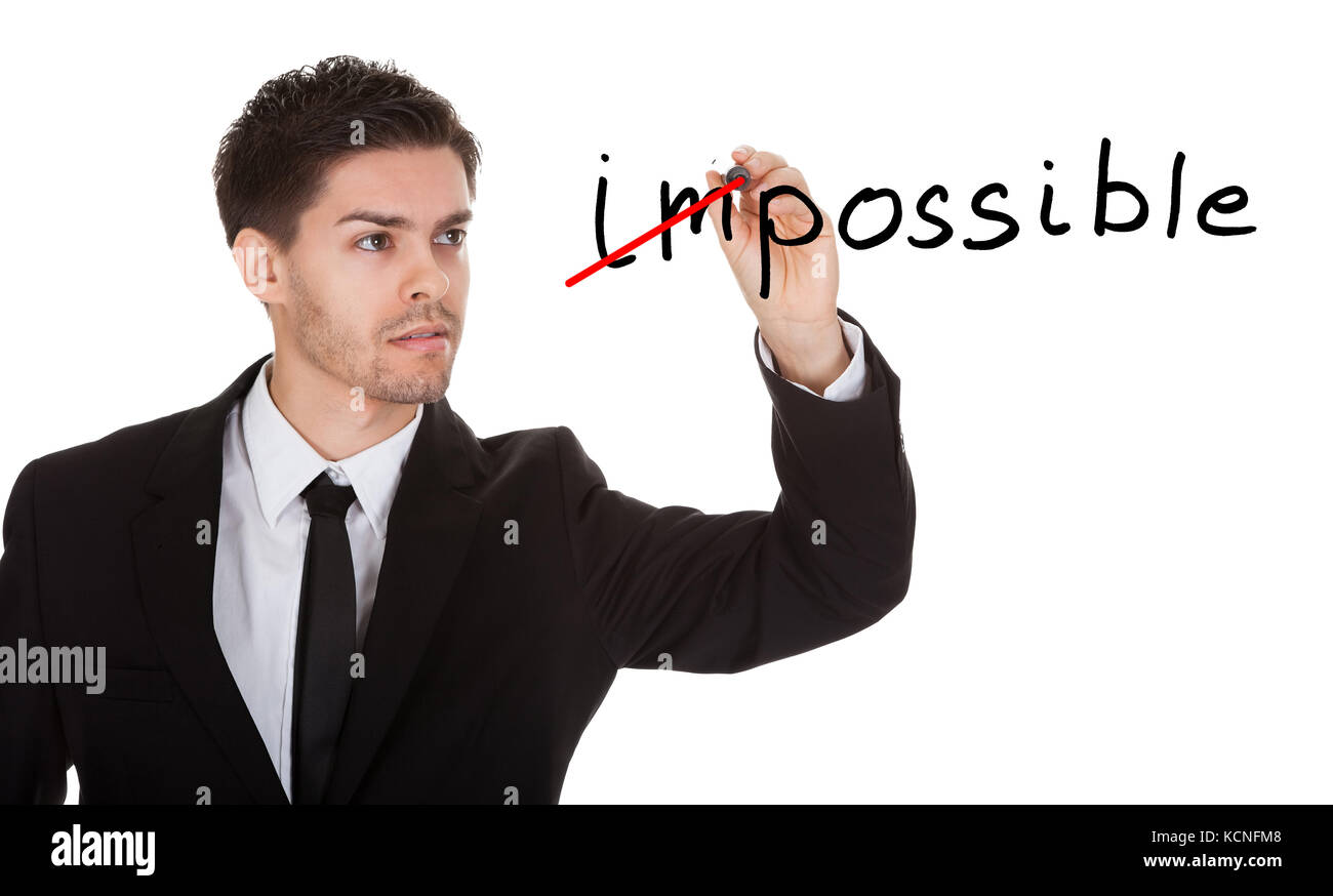 Alles ist möglich-Konzept auf weißer Bildschirm Stockfoto