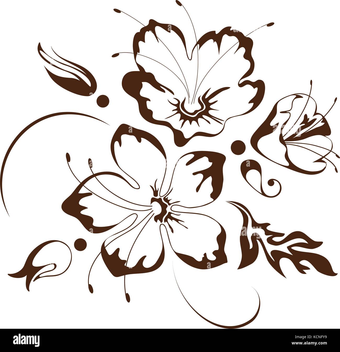 Florale Muster, Vector Illustration auf weißem Hintergrund Stock Vektor