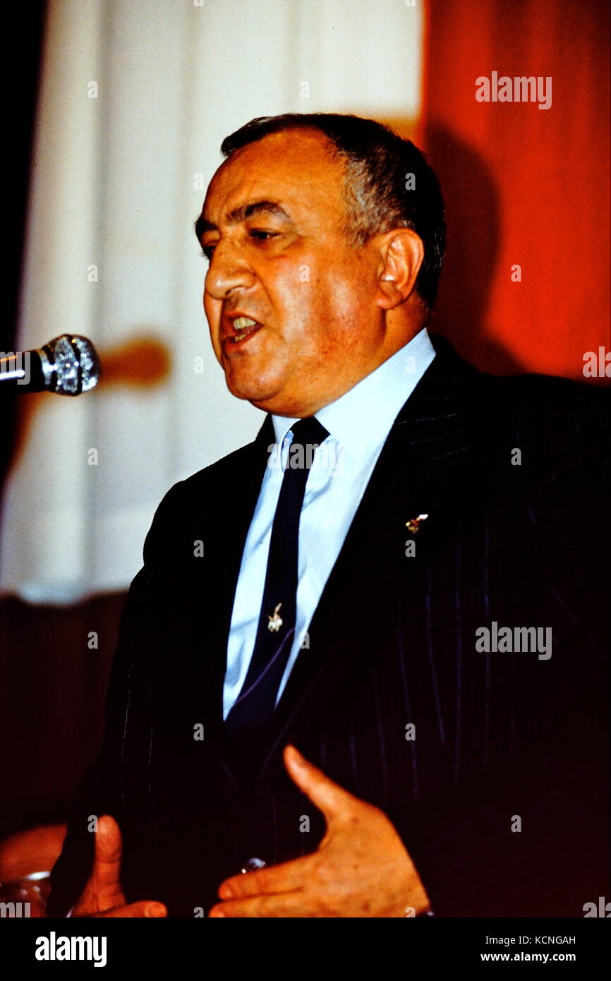 Roger Holleindre spricht auf dem Treffen der französischen Front National, Lyon, Frankreich Stockfoto