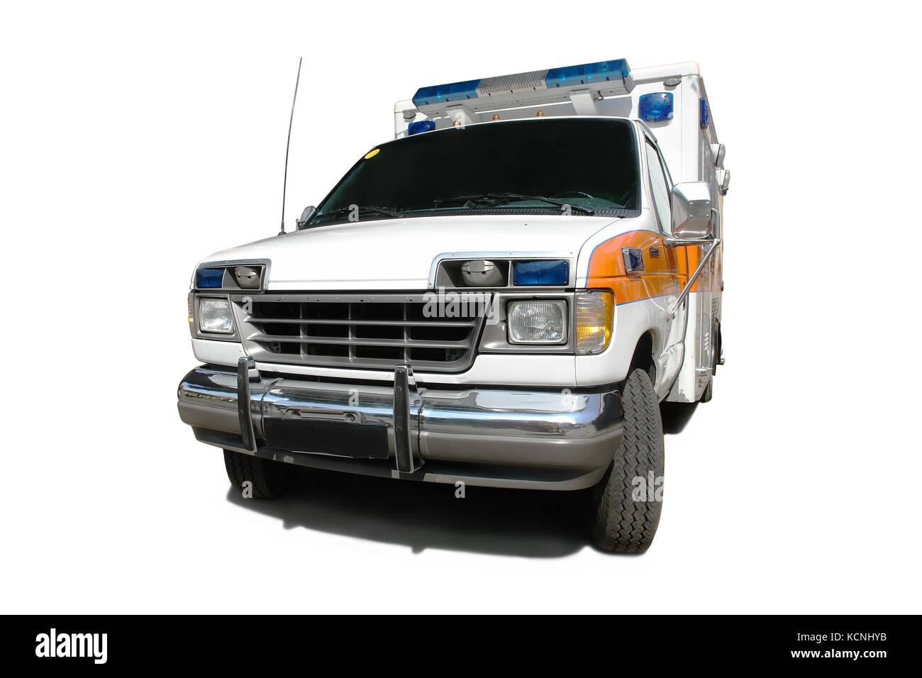 Rettungswagens auf weißem Hintergrund Stockfoto