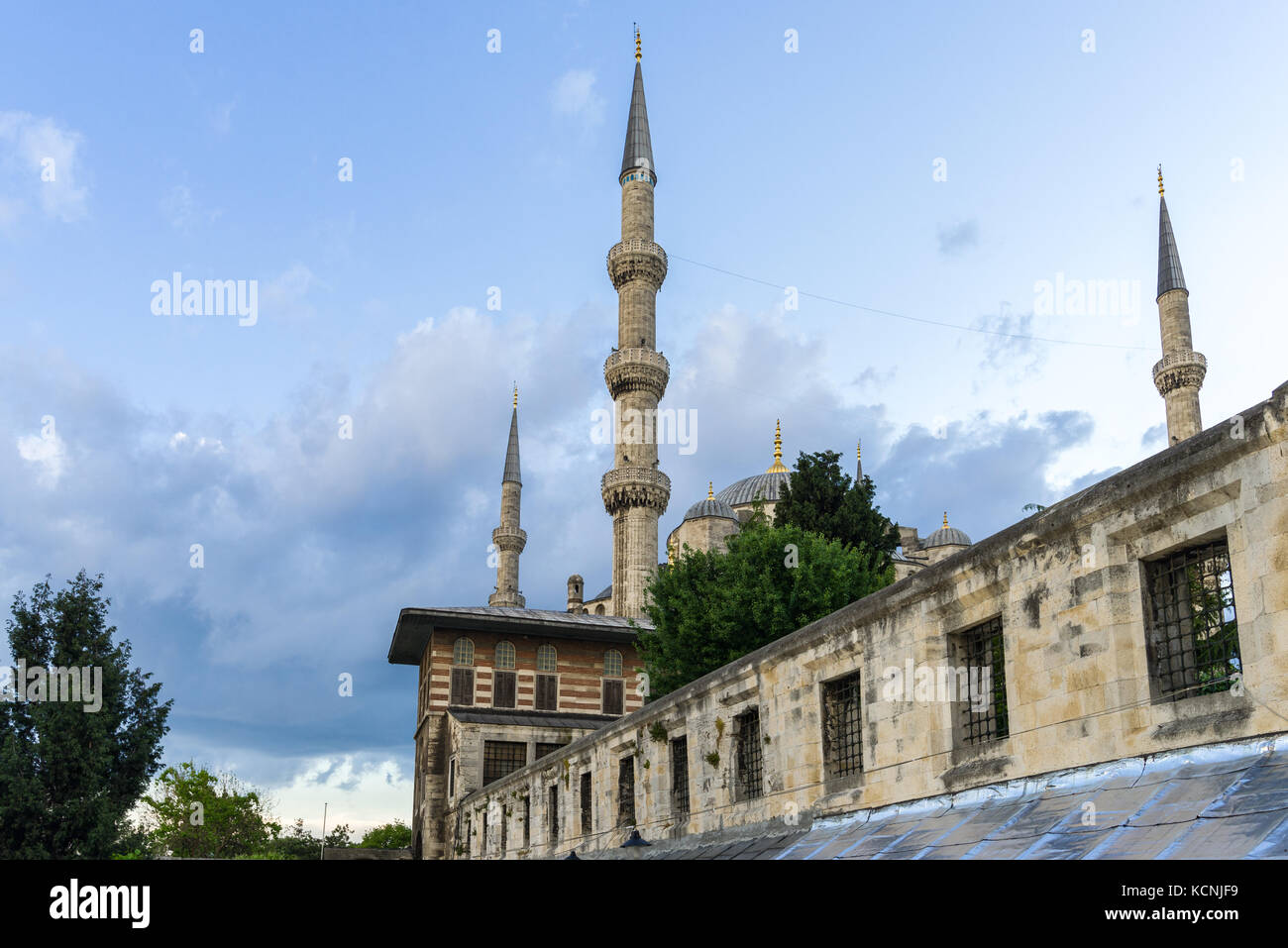 Die Blaue Moschee Sultan Ahmet Camii außen Minarette, Istanbul, Türkei Stockfoto