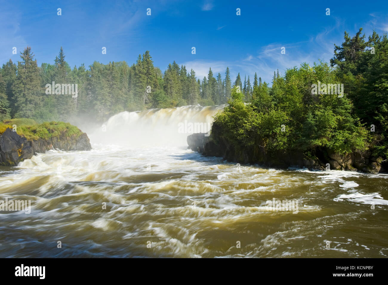 Pisew Falls Provincial Park, entlang der Grass River, Northern Manitoba, Kanada Stockfoto