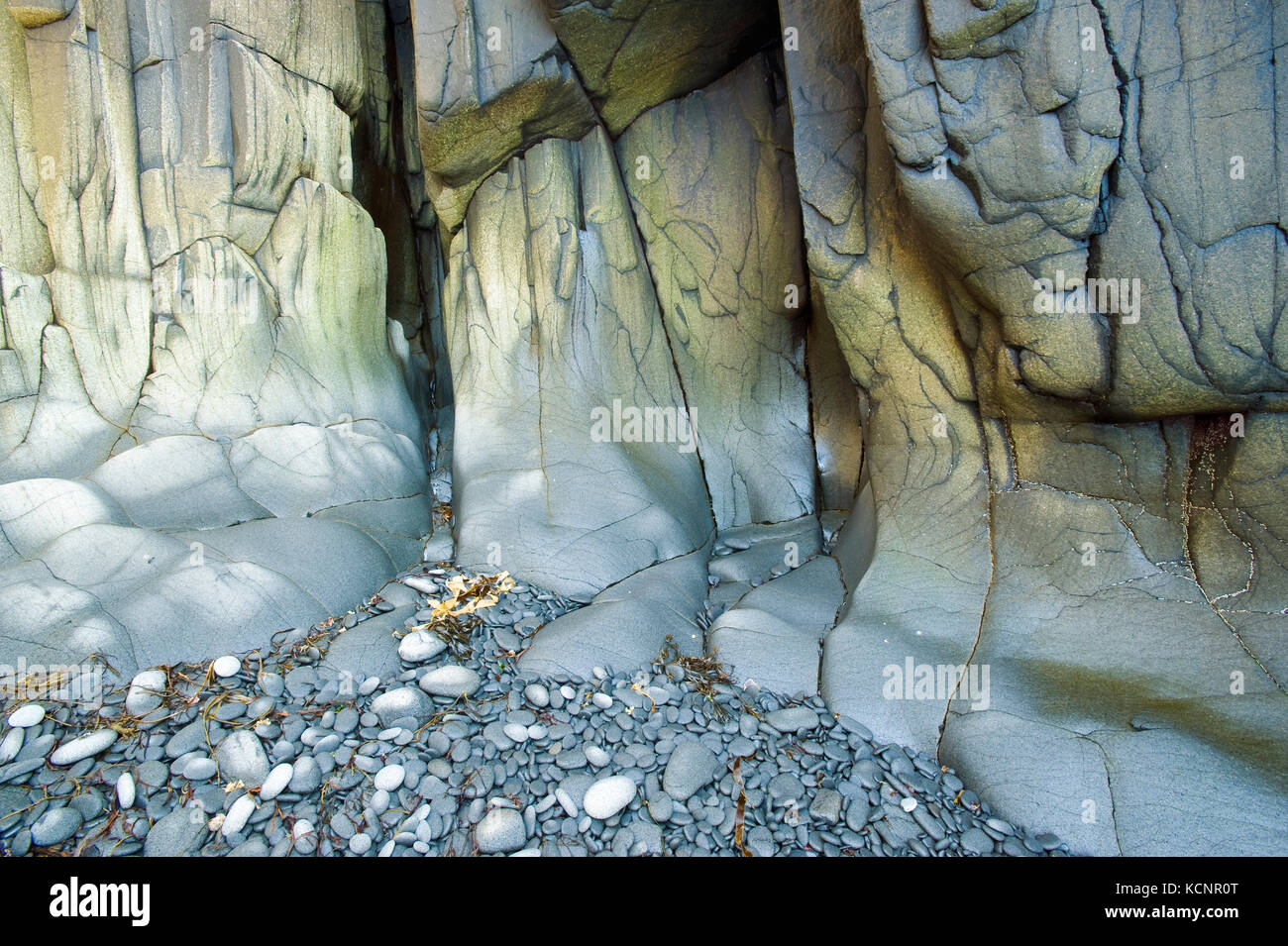 Basalt erosion Details, Brier Island, Bucht von Fundy, Nova Scotia, Kanada Stockfoto
