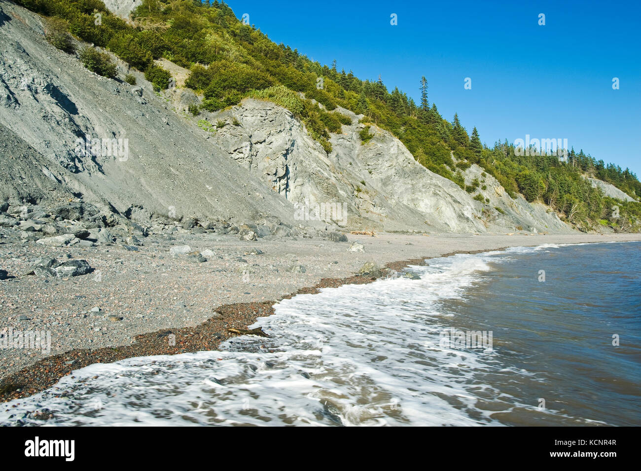 Shoreline, Cape Chignecto Provincial Park, in der Nähe der Fürsprecher in der Minas Basin, Bucht von Fundy, Nova Scotia Stockfoto