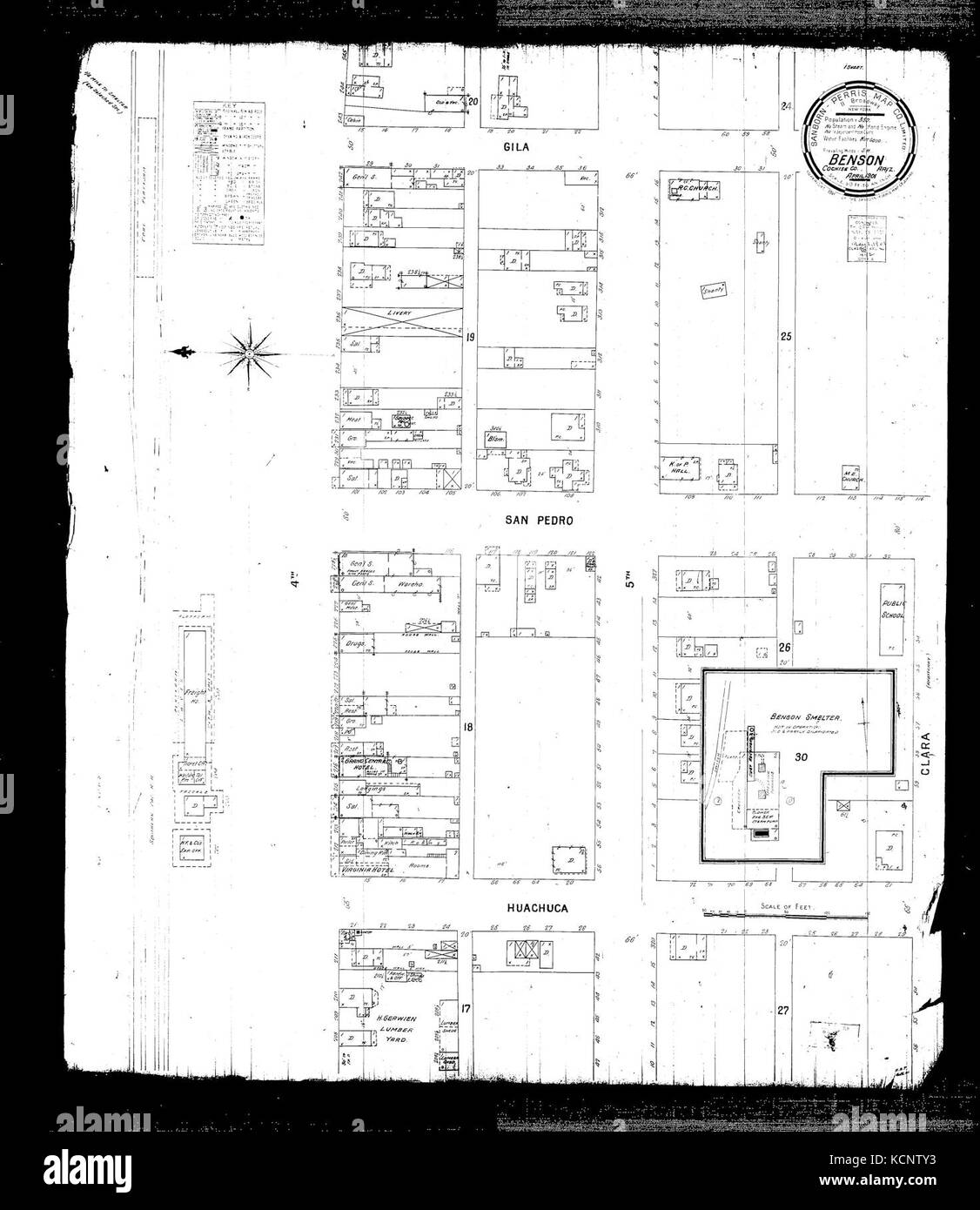 Benzon Arizona Map 1901 Stockfoto