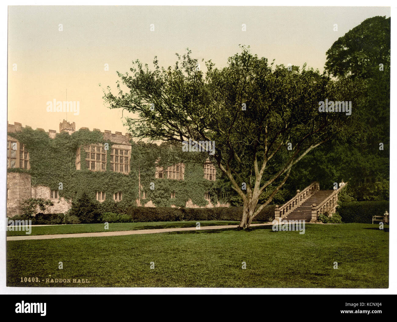 Haddon Hall, von der Terrasse aus, Derbyshire, England LCCN 2002696683 Stockfoto