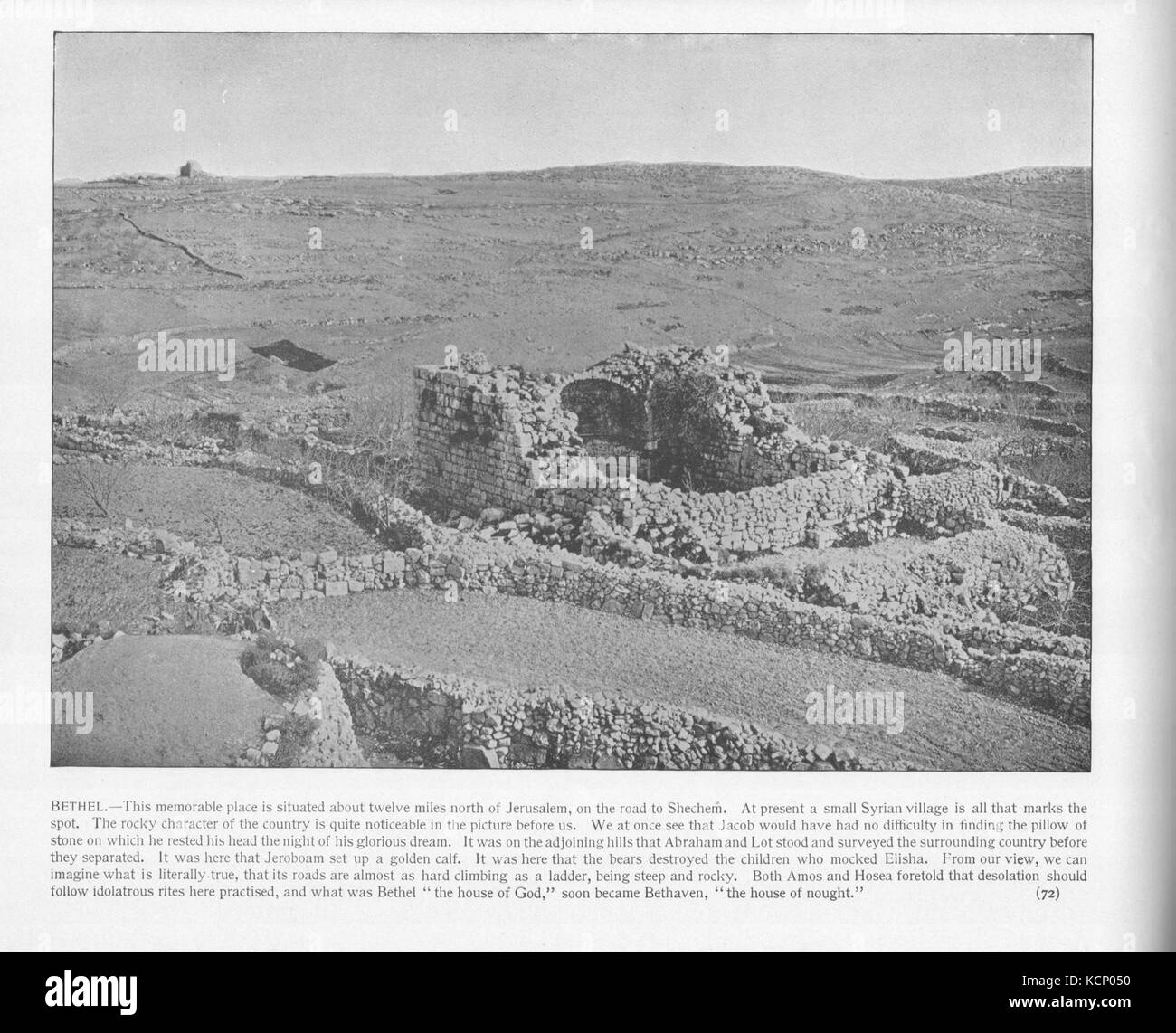 Dieses Foto von Daniel B. Shepp aus dem Jahr 1894 zeigt eine historische Ansicht des Heiligen Landes. Das Bild spiegelt die Landschaft und Architektur dieser Zeit wider und bietet einen Einblick in die Vergangenheit der Region. Stockfoto