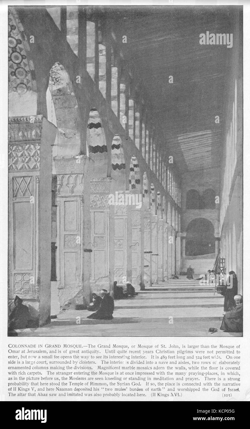 Damaskus, Kolonnade in der Großen Moschee. 103. Heiligen Land fotografiert. Daniel B. Shepp. 1894 Stockfoto