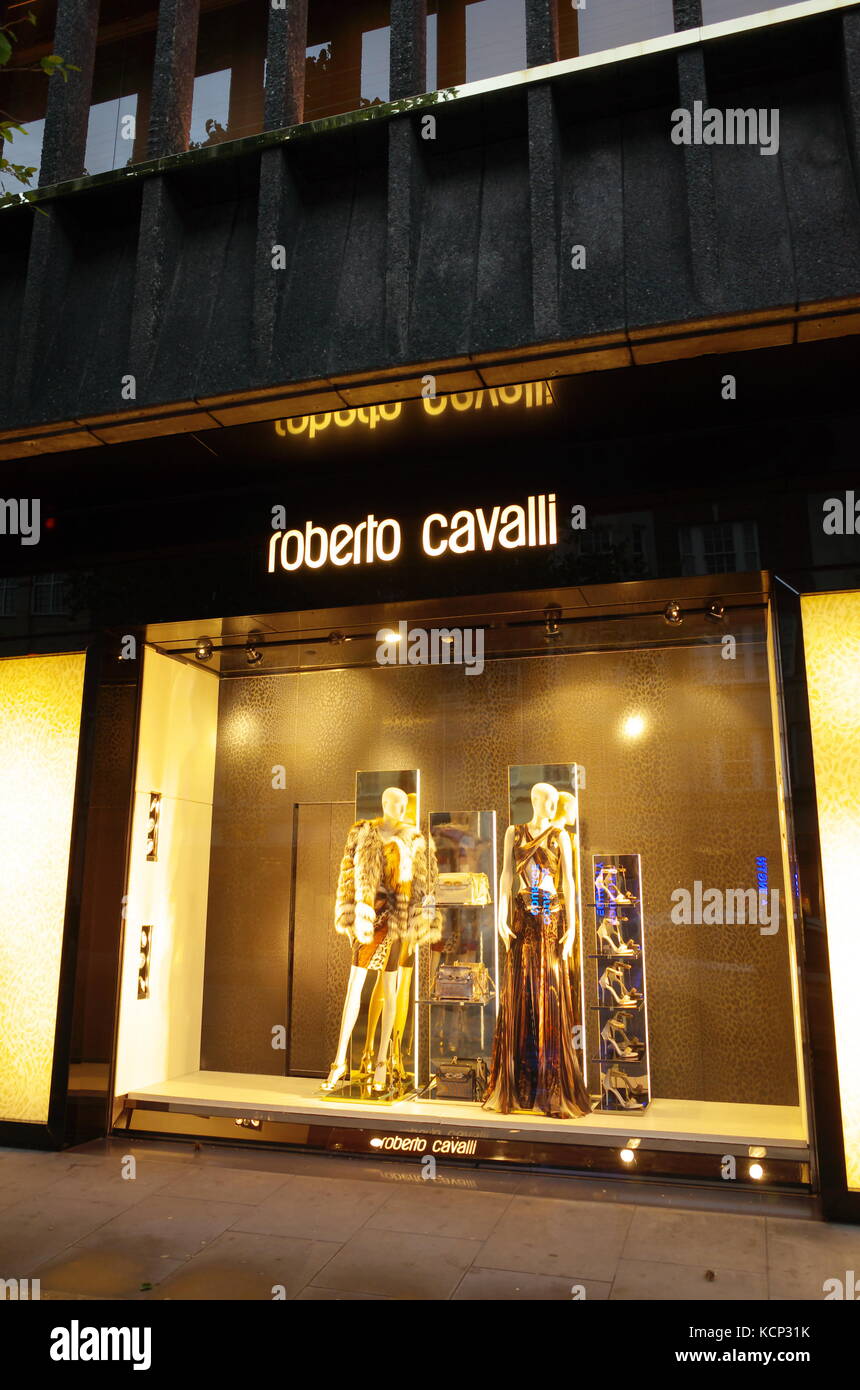 Roberto Cavalli Shop an der Sloane Street, London, UK Stockfoto