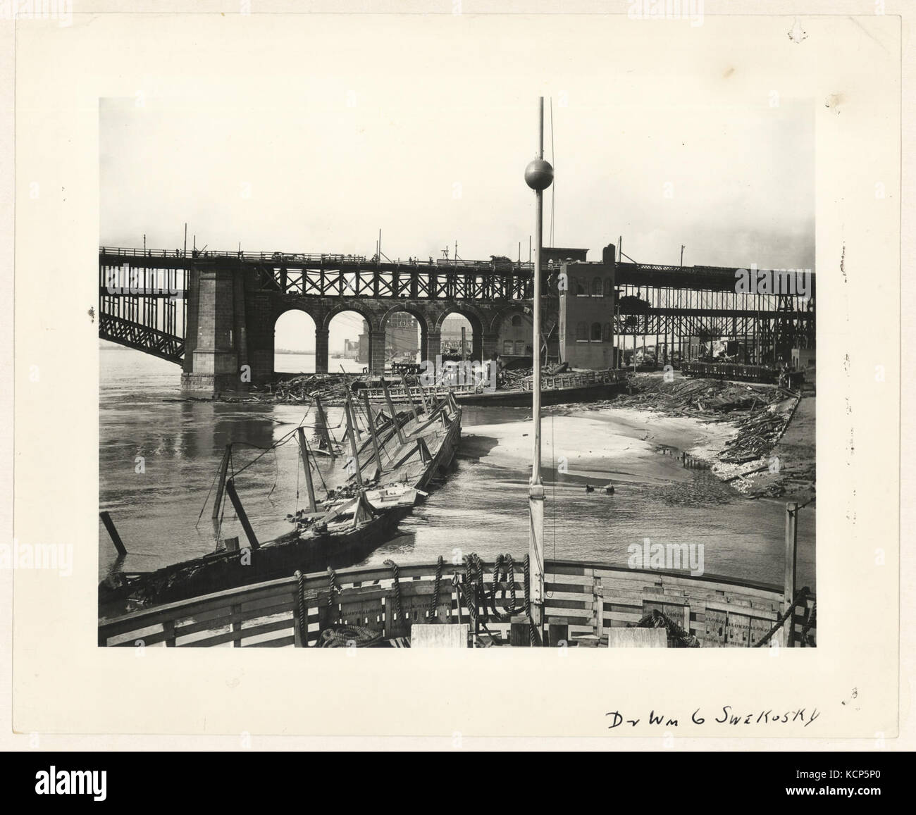 Eads Bridge East End nach Mai 1896 Tornado Stockfoto