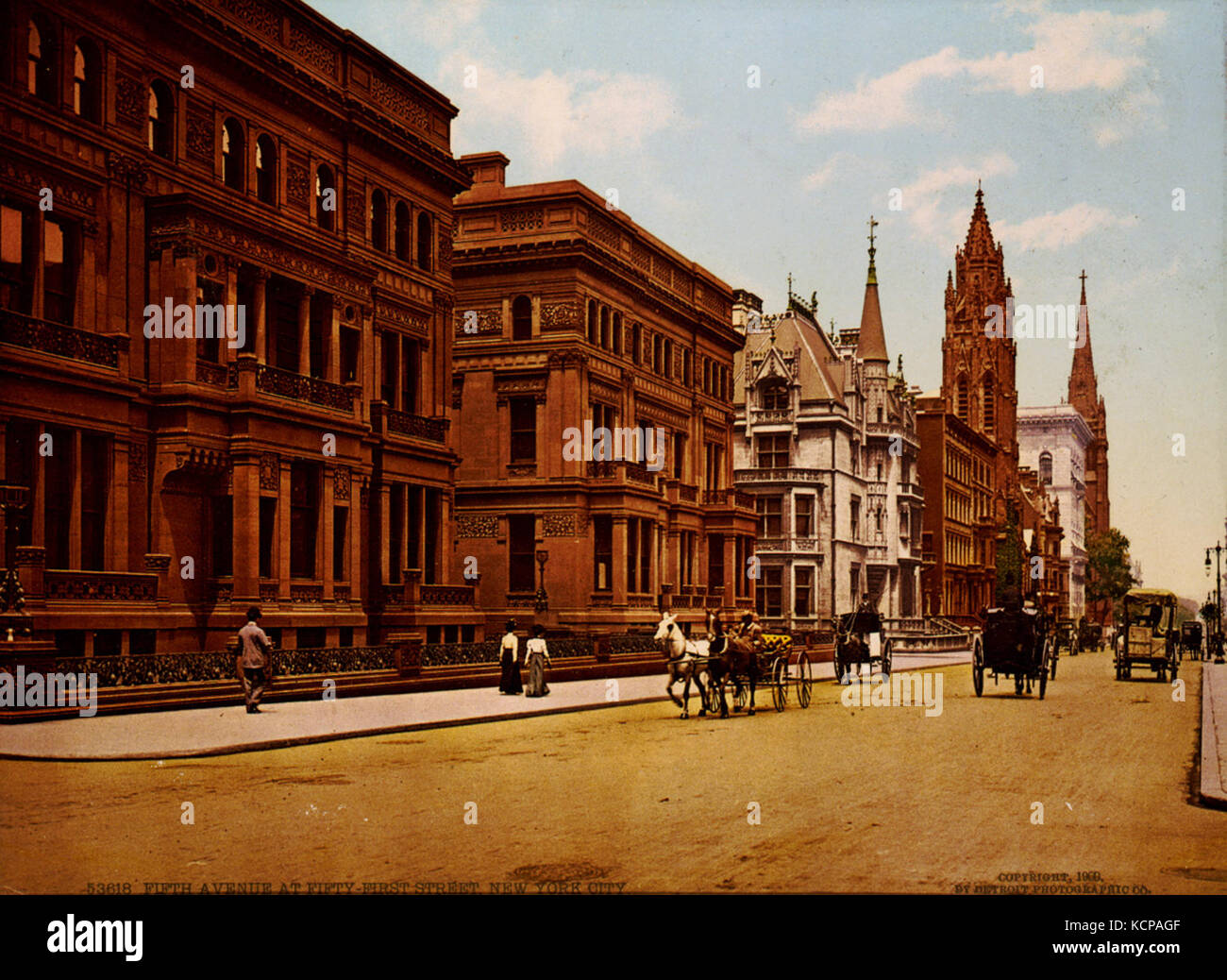 Die Fifth Avenue mit 50 First Street, New York City, 1900 Stockfoto
