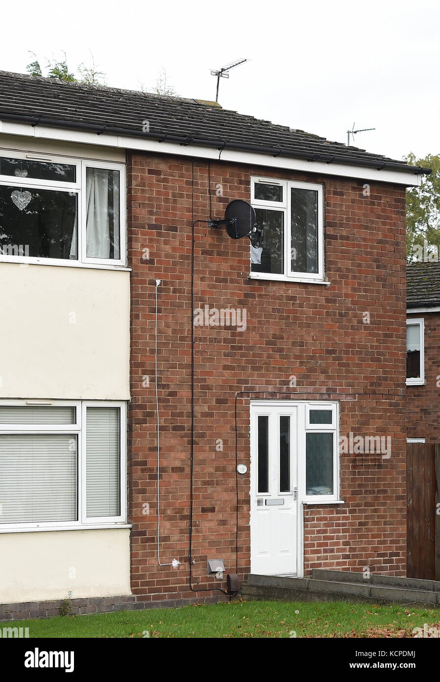 HAUSNUMMER VERPIXELT VON PA BILDTISCH das Haus in Linford Crescent in Coalville, Leicestershire, wo Kane Gamble in die Computer von hochrangigen US-Regierungsbeamten gehackt. Stockfoto