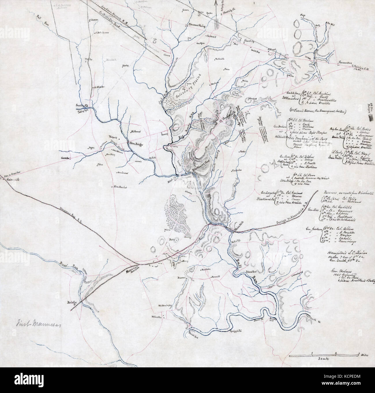 Erste Manassas Karte 2 Stockfoto