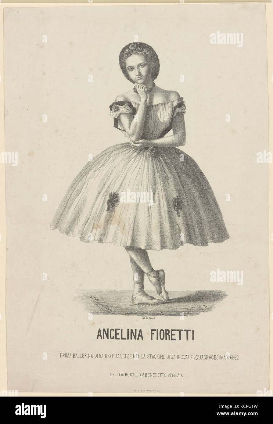 Angelina Fioretti, prima Ballerina di Rango francese nella Stagione di carnovale e quadragesima 1861 62 nel Teatro Gallo S. Benedetto, Venezia (Nypl b 12148321 5234930) Stockfoto