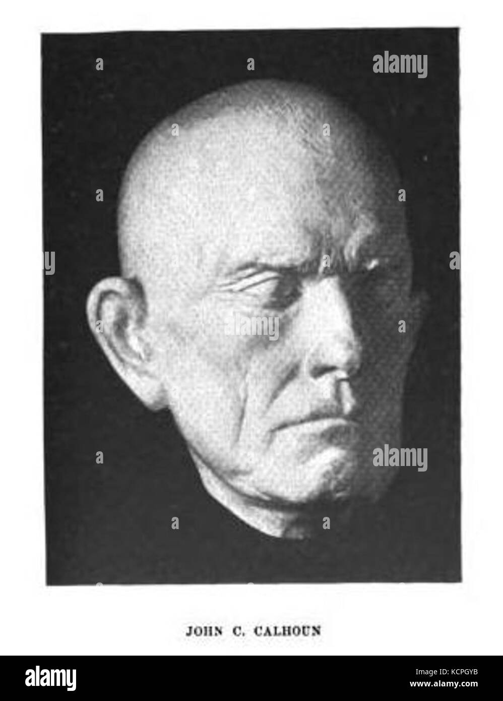 Calhoun life Maske Hutton 1844 Stockfoto