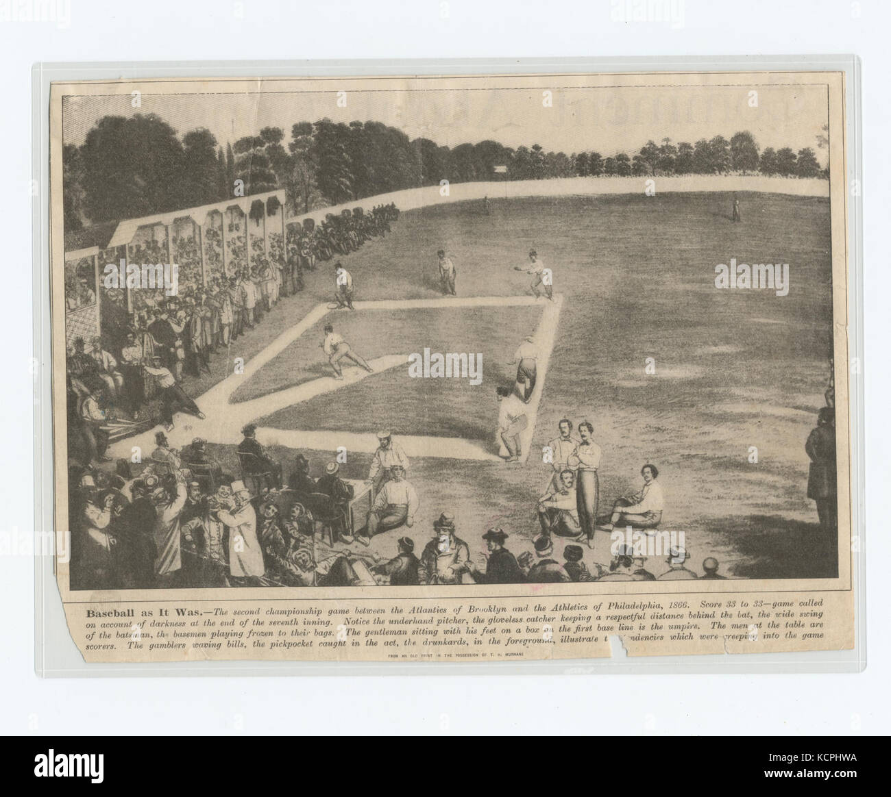 Baseball, wie es war die zweite meisterschaftspiel zwischen der Atlantics von Brooklyn und Athletik von Philadelphia 1866 (Nypl b 13537024 56443) Stockfoto