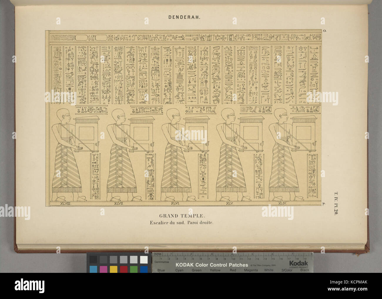 Denderah. Grand Temple. Escalier du Sud. Paroi gauche (Nypl b 16461786 1548121) Stockfoto